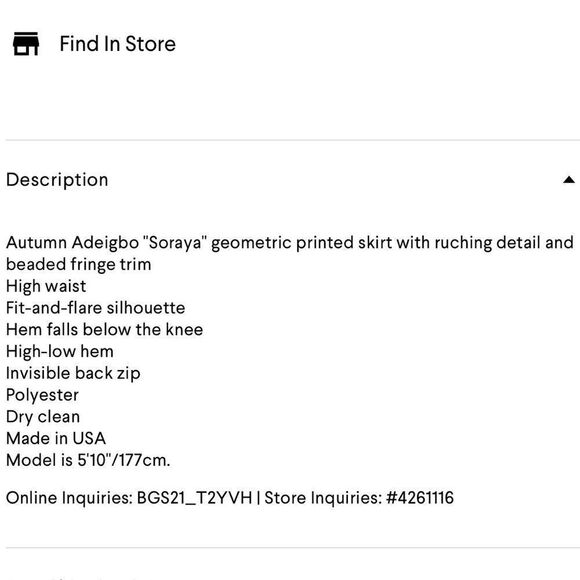 NWT AUTUMN ADEIGBO Soraya Geometric-Print Ruched Bead-Fringe Midi Skirt Size 8 - Picture 15 of 16